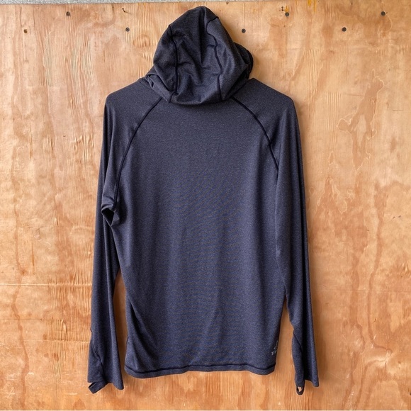 Prana Quarter Zip Breaker charcoal Gray Hooded sweatshirt - Picture 4 of 11